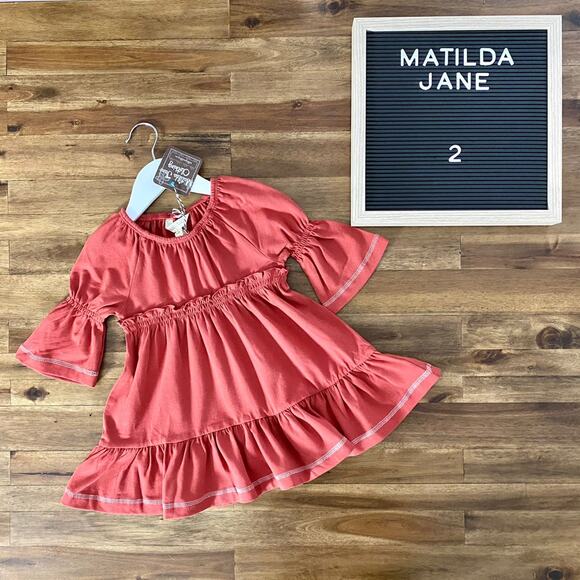 NWT Matilda Jane Moments With You On An Outing Rust Orange Knit Dress Fall 2 - Picture 1 of 8